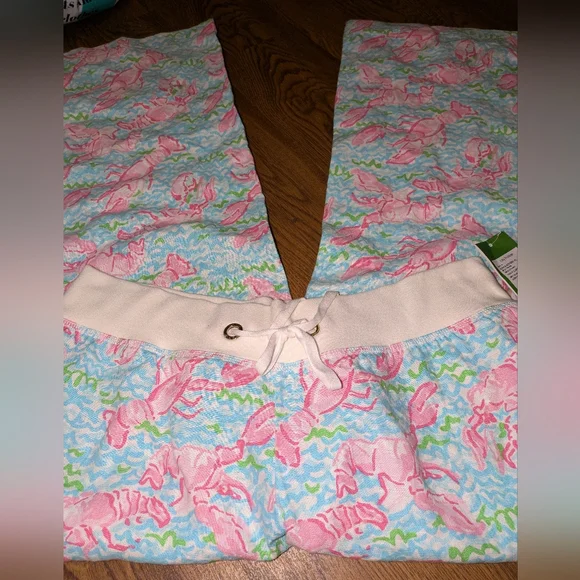 NWT Lilly Pulitzer Spa Blue Lobstah Beach Pants XL 🦞🦀🦞🦀🦞 - Picture 9 of 10
